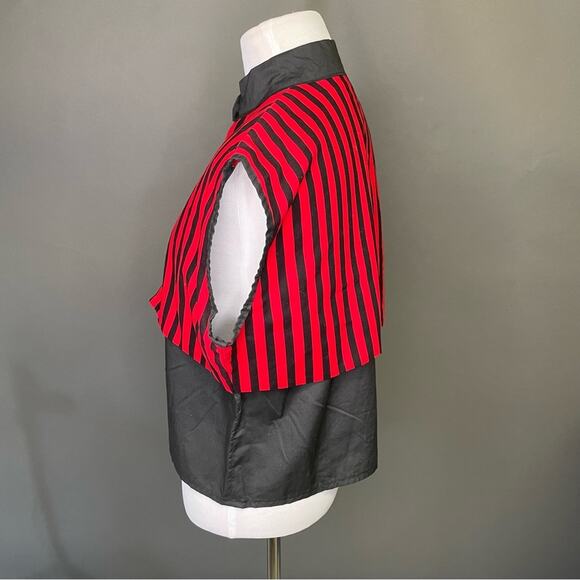 Red Black Vintage Western Crop Top Large Rodeo Cut Out Coastal Cowgirl Custom - Picture 3 of 7